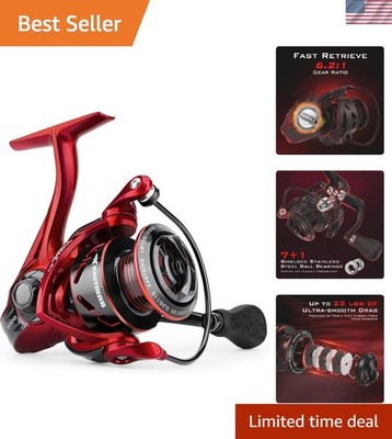 Royale Legend Fishing Reel - 5.2:1/6.2:1 Gear Ratio Spinning Reel, Up to 22 L...
