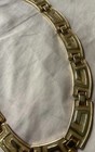 VTG 1980s Greek Key Choker Necklace Gold Tone 16” Chain LINK  Collar Estate MINT — photo 4