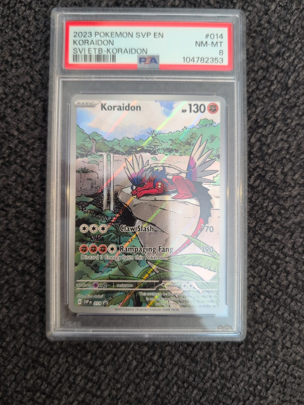2023 Pokemon Scarlet & Violet Center ETB Promo SVP #014 Koraidon PSA 8