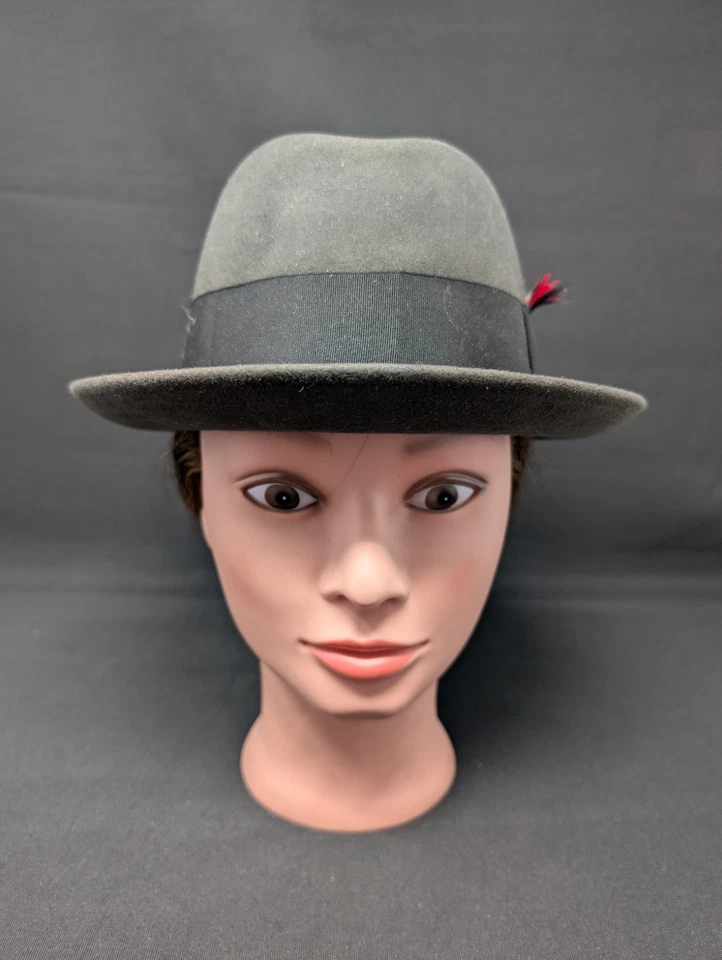 (Talla 7) Sombrero Fedora HOMBURG VINTAGE Royal Stetson Gris Pizarra Carbón Foto 2 de 4