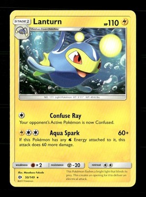 Lanturn 50/149 SM Base Set NM/M Pokemon