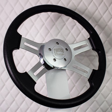 4 Spoke Chrome Black Steering Wheel 16 Freightliner Kenworth Peterbilt Volvo