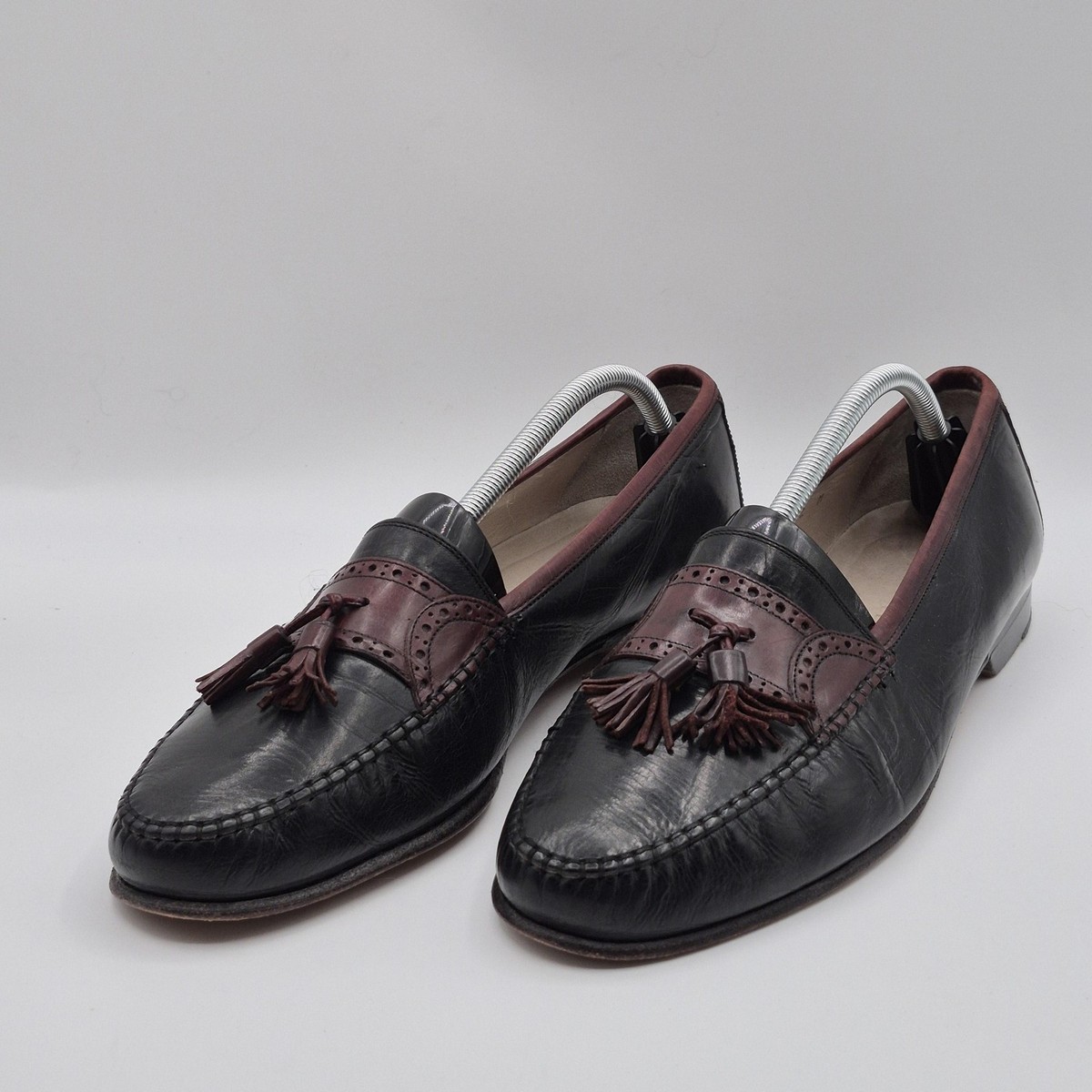 Johnston & Murphy Shoes Mens Size 12 Black Burgundy Tassel  display picture 2