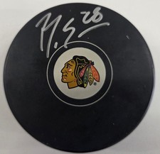 Ben Smith Chicago Blackhawks Autograph Signed Logo Puck