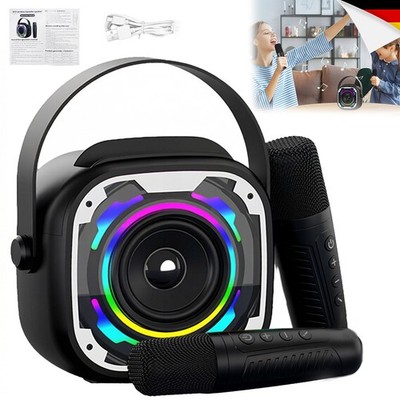 Karaoke Lautsprecher mit 2 kabellosen Mikrofonen Bluetooth 5.3 5 Std Akku