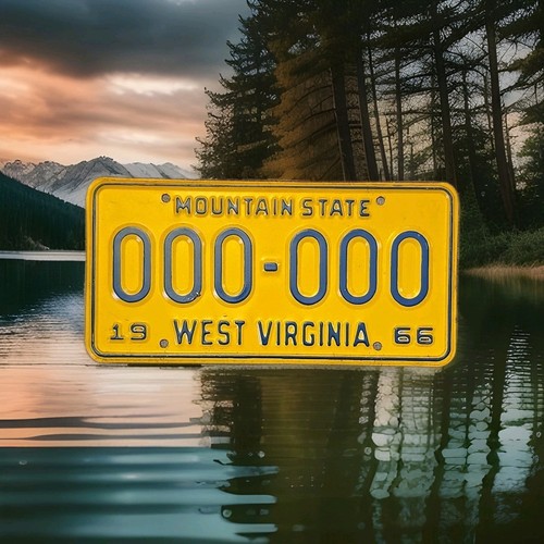 Vintage 1966 West Virginia Sample License Plate - #000-000