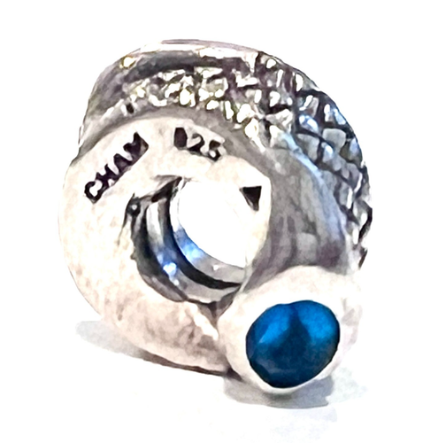 CHAMILIA JA-61 Original Snake Sterling Silver Charm w/Blue CZ's CHAM 925 RETIRED - Picture 1 of 8