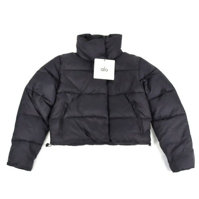 Alo Yoga Gold Rush Puffer Coat With Snap & Zip Closure In Black Women's Size XS