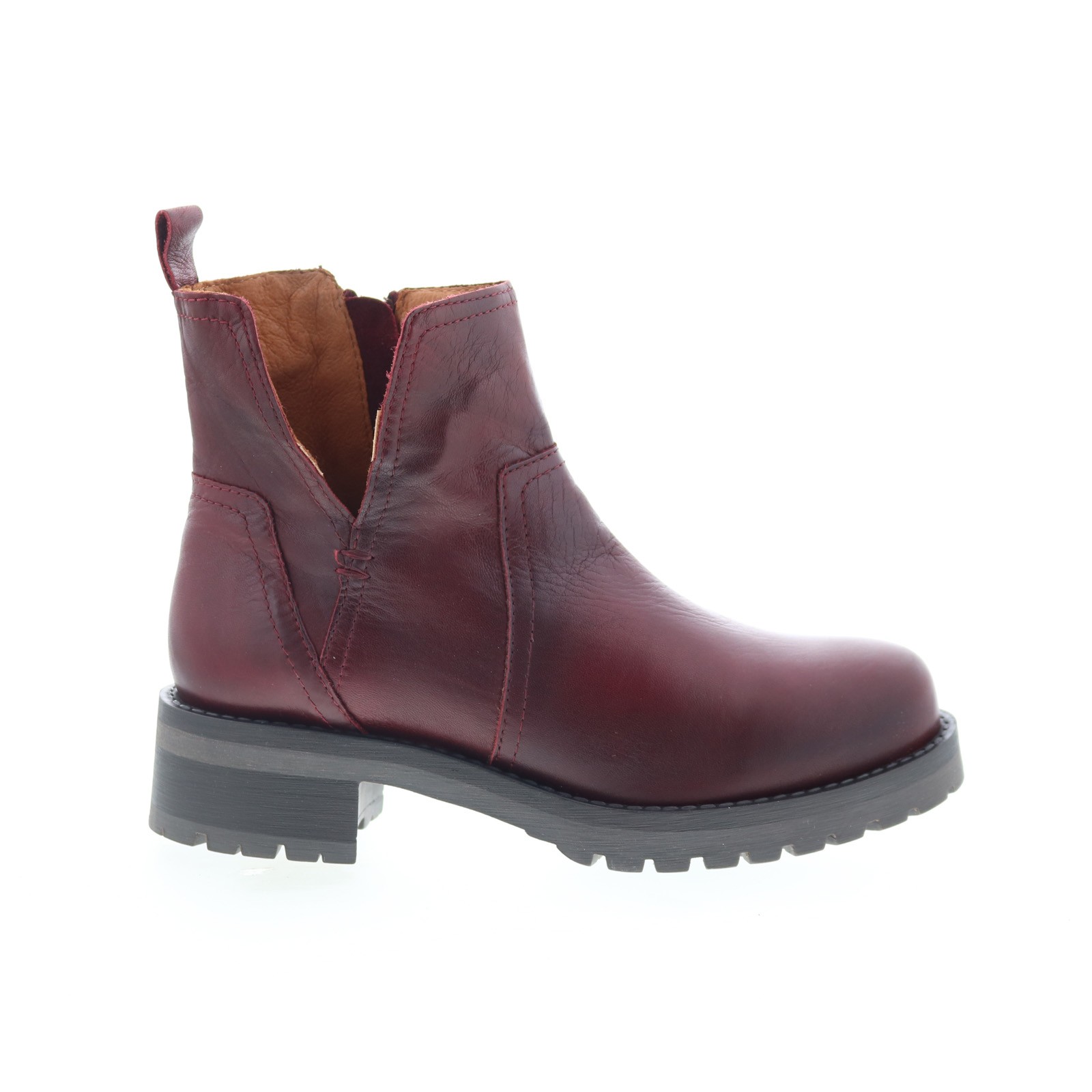 Miz Mooz Poolie Womens Burgundy Leather Zipper Ankle & Booties Boots 36