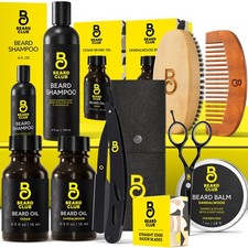 Premium Beard Kit for Men - Grooming  Care Kit - Cedar  Sandalwood Oil, San...