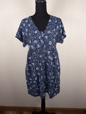 Madewell Alexandra Button-Front Mini Dress blue floral S Pockets