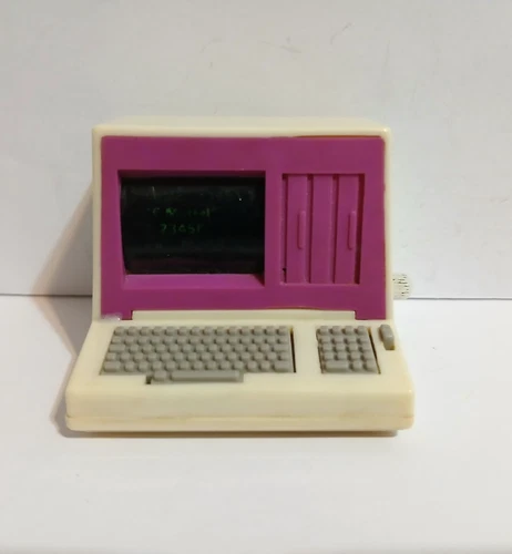 Vintage Barbie Wind Up Computer PC Tested works Mattel 1980s
