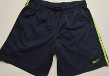 Nike men's black running athletic shorts yellow strips & swoosh logo sz. XL