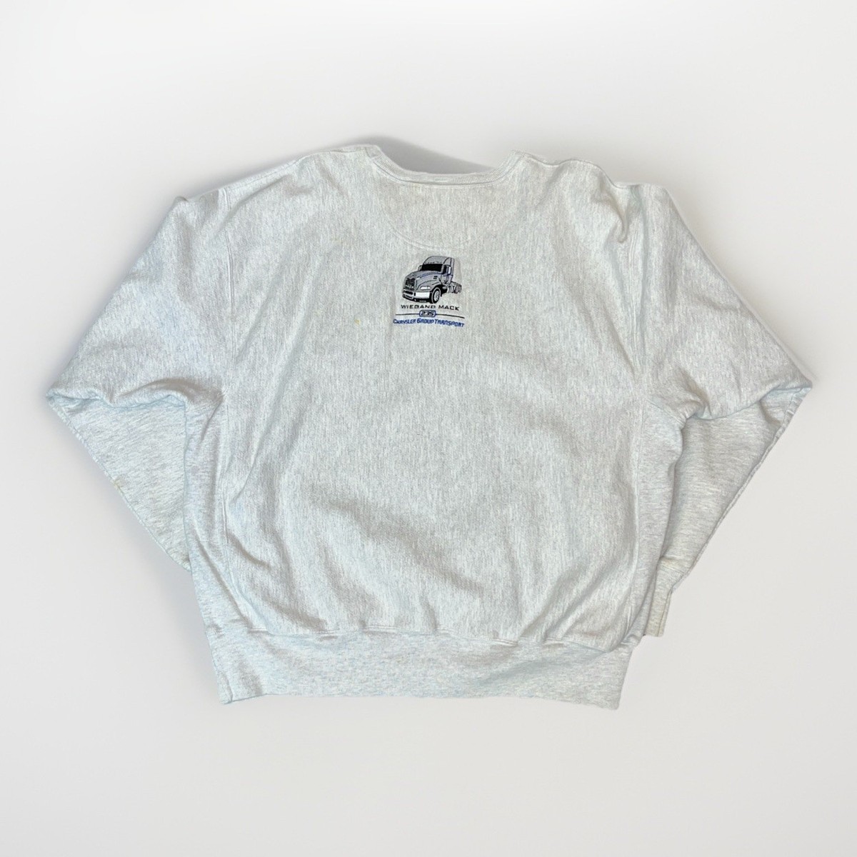 Vtg VHTF Mack Trucks Champion Reverse Weave Gray Heavyweight