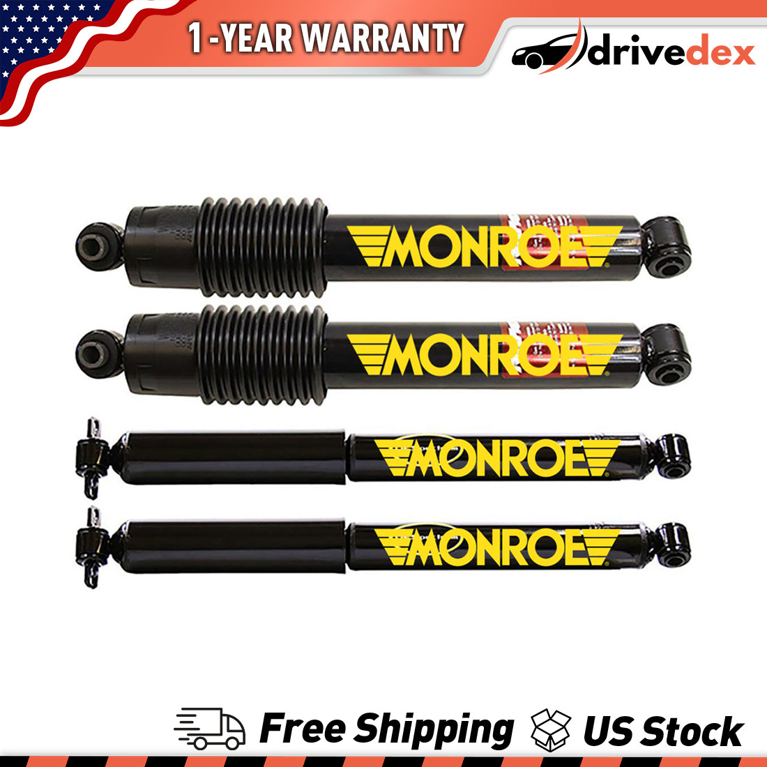 Monroe Shock Absorbers Front & Rear for 2000 GMC Yukon & 1992 GMC K1500 Suburban