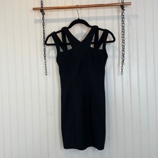 Tobi Women’s Little Black Strappy Slightly Open Back Mini Dress Size XS