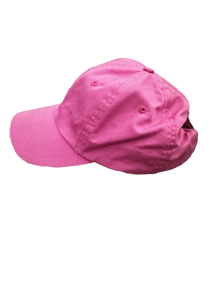 Boné Polo Ralph Lauren Strapback Chapéu Rosa Azul Logotipo Pônei Bordado Preppy Excelente Estado Usado - Imagem 3 de 4