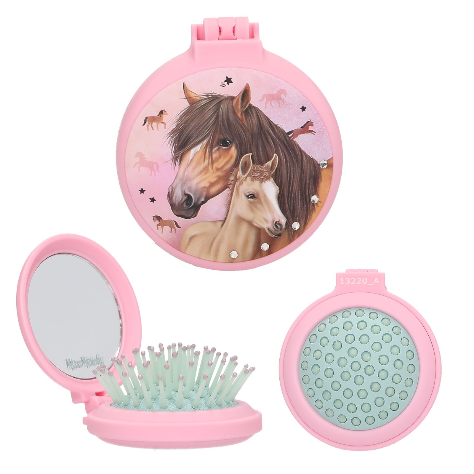 Depesche Miss Melody folding hairbrush PINK horse hairbrush girls hair brush NEW