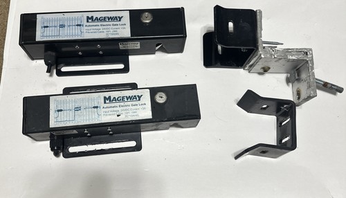 Mageway 2 Pack Used Lot 24VDC Heavy Duty Automatic Electric Gate Lock swing