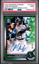 2022 BOWMAN CHROME PROSPECT AUTOS GREEN REFRACTOR CADE MARLOWE 90/99 PSA 9 AUTO