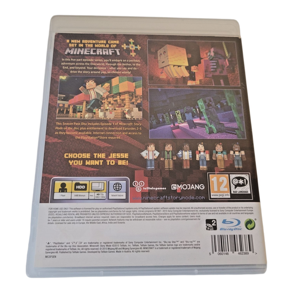 Minecraft Story Mode Season Pass Disc PlayStation 3 PS3 NM EBay minecraft-story-mode-season-pass-disc-playstation-3-ps3-nm-ebay