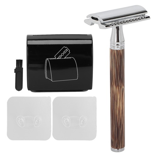 Bamboo Silver Razor Manual Old Fashioned Razor Mens Razor Set Including Razor - Picture 3 of 12