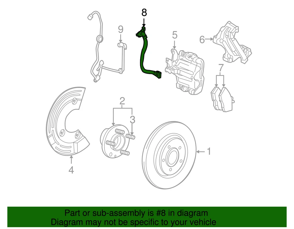 Manguera de freno original Ford 8G1Z-2A442-A Foto 4 de 4
