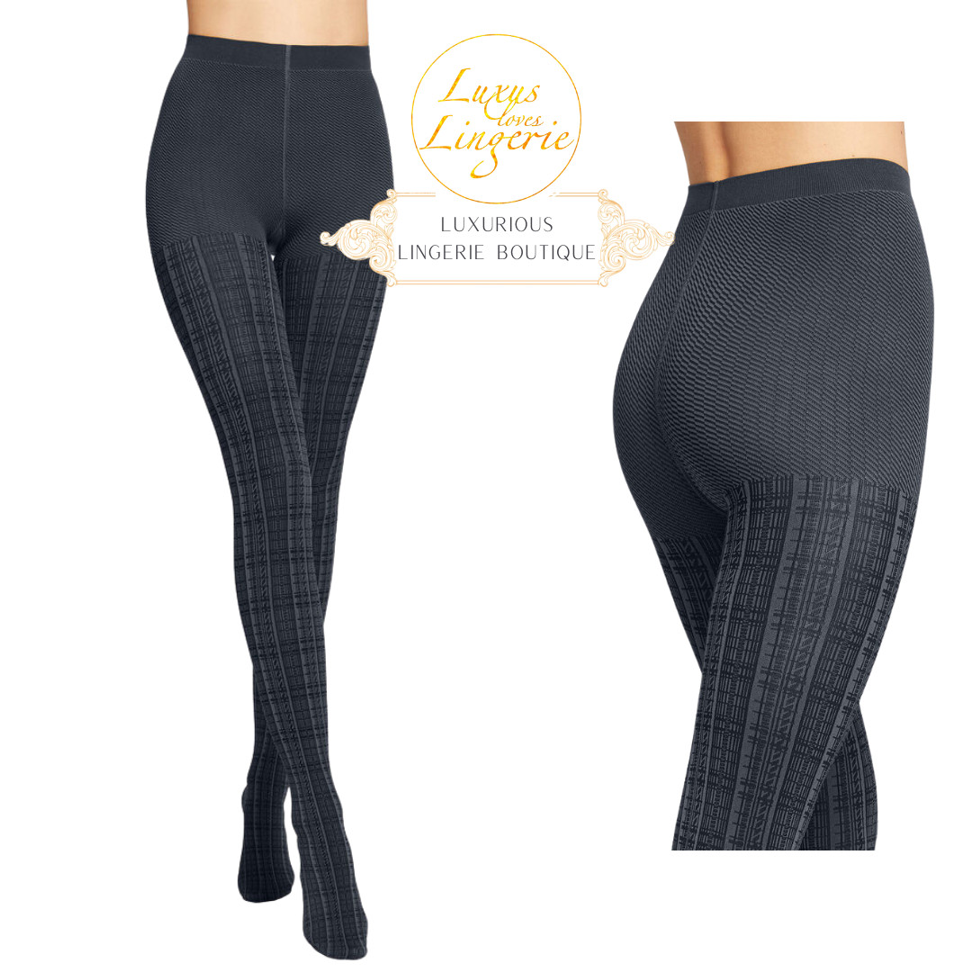 Amanti Tights Wolford XS Midnight Blue Black Pantyhose Caro Design Elastic