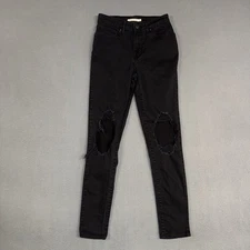 Levis Jeans Womens 27 Black 721 High Rise Skinny Stretch Denim Cotton Blend