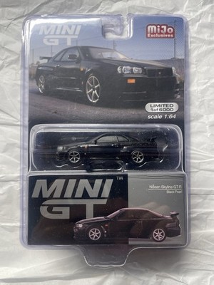 Mini GT Mijo Nissan Skyline GT-R (R34) V-Spec Black Pearl MGT00570