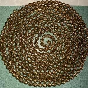 Antique Vintage Mercury Glass Christmas Bead Garland 187” x 3/8” Gold