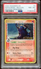 2006 POKEMON EX DRAGON FRONTIERS HERACROSS 3/101 REVERSE STAMPED HOLO PSA 8 E11