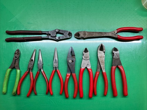 Mix lot snap-on Pliers Untested Used Check Photos!!! 10pc’s