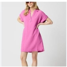 J.CREW Womens Gauzy Cotton Mini Dress Size Small Pink Beach Preppy Casual Fall