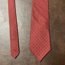 VTG Brooks Brothers Makers XL 61  x3.75  Silk Made In USA Red Geometric Tie VGC 