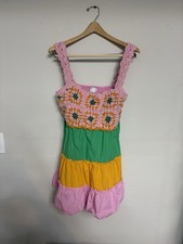 ASOS Women's Size 10 Crochet Color Block Sundress Multicolor Boho