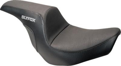 SLYFOX Lowrider Drifter Seat - Gray Logo - Smooth Vinyl - Carbon Fiber -