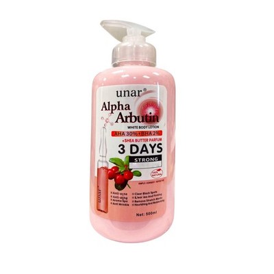 UNAR Alpha Arbutin AHA BHA Body Lotion with Niacinamide & Shea Butter 500ml