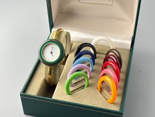  Near Mint S Size Gucci Change Bezel 11/12 Women Watch Gold White 12 Colors