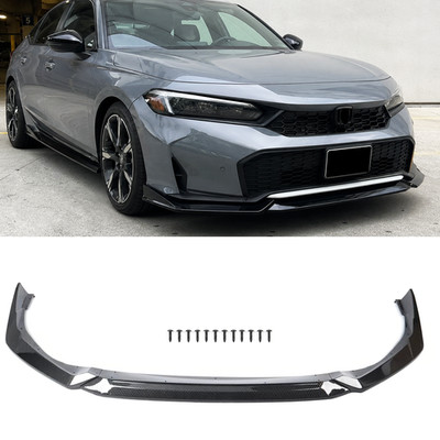For Honda Civic 2025 2026 Sedan Hatch Carbon Fiber Front Bumper Lip Splitter Kit