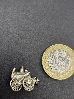 Sterling Silber Vintage Gelenk Dampfmaschine Charm/Anhänger 4,39g 