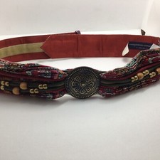 Vintage 1980s Knotted Cord w Metal Decor Adjustable Belt, Ginnie Johansen Design