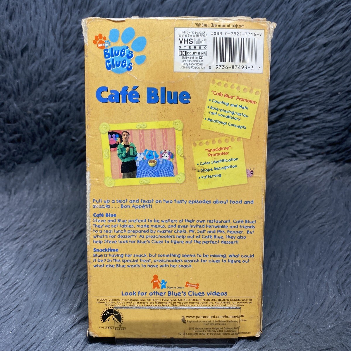 Blues Clues Cafe Blue VHS 2001 Nickelodeon Math Restaurant