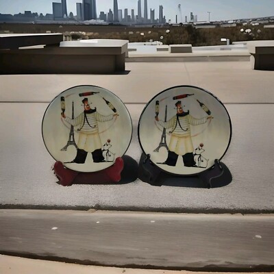 Certified International Jennifer Garant Paris Chefs 6.25'' Bread Plates Pair #1