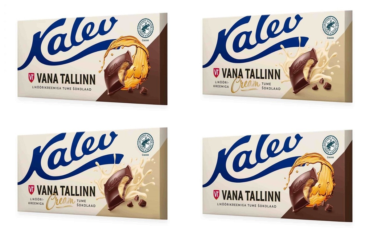 ESTONIA - Kalev dark chocolate with liqueur filling 4 bars x 103g