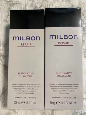Milbon Repair Restorative Shampoo & Treatment 500ml 500g 17.6oz