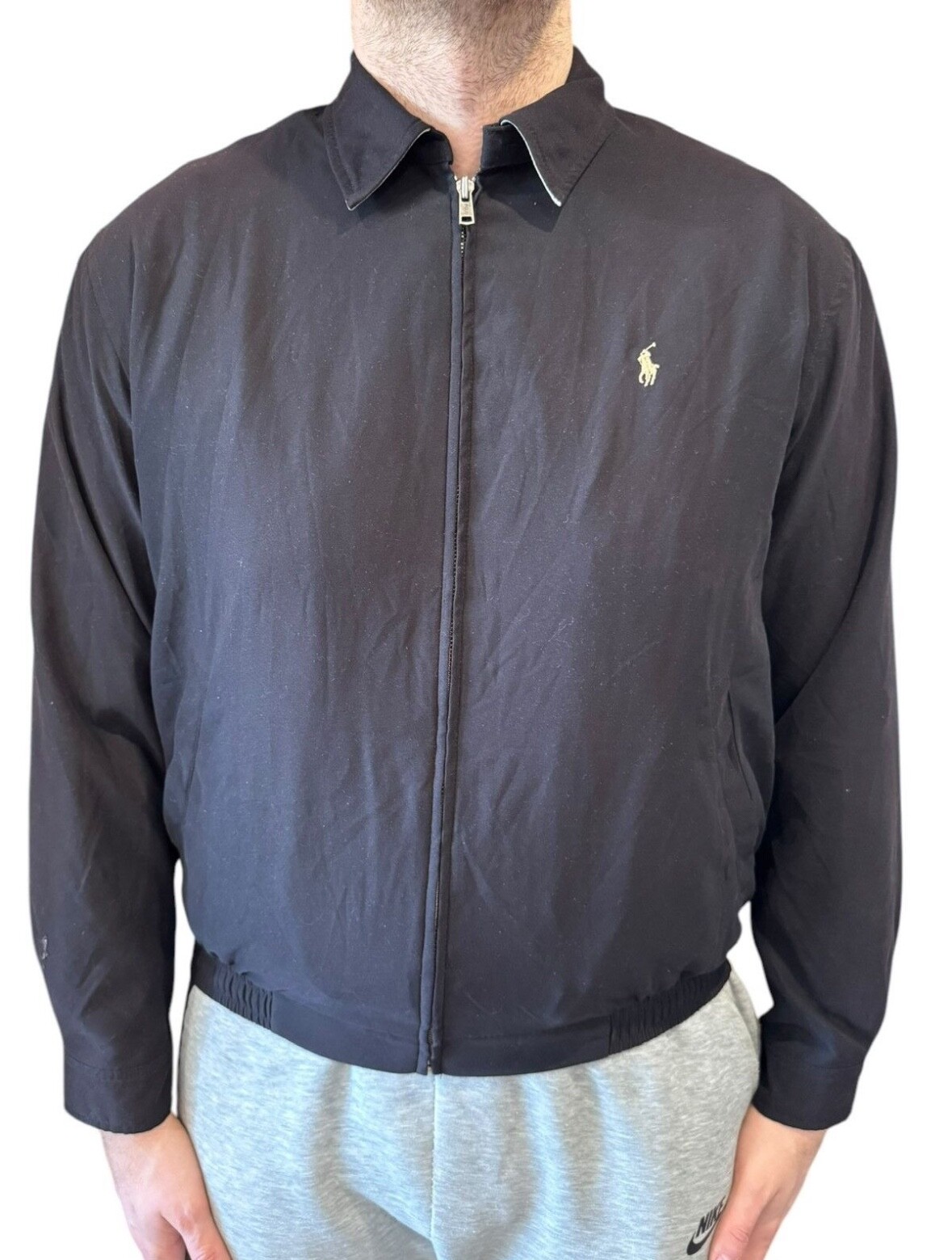 Giacca a vento Polo Ralph Lauren nera con logo pony bomber media