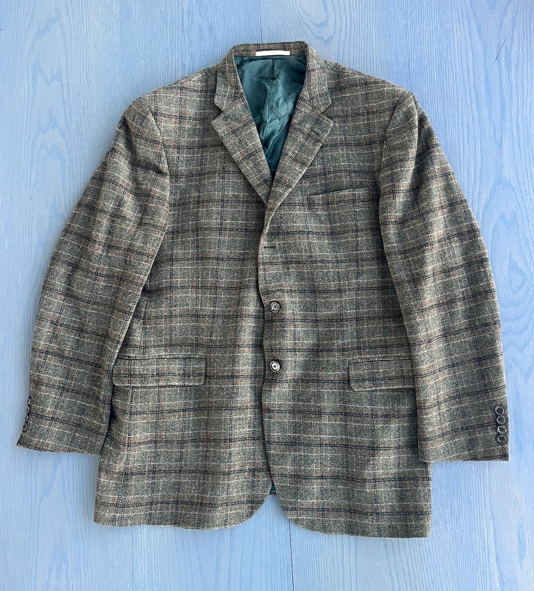 テーラードジャケット Burberry JACKET (8093199 B8626) Burberry London Green Plaid Wood Blazer Jacket 46 Long