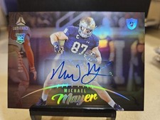 MICHAEL MAYER 2023 LUMINANCE HORIZONTAL ROOKIE AUTO /350 SP RAIDERS TE RC 📈