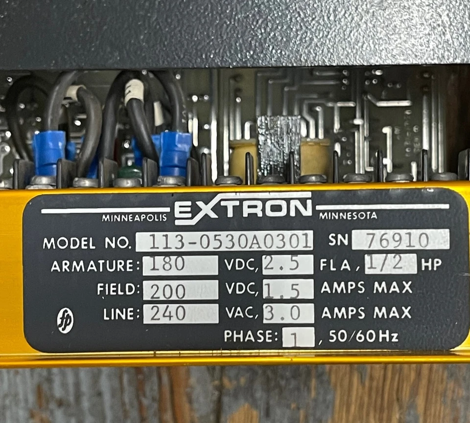 EXTRON SNAP-PAC MOTOR CONTROL 113-0530A0301 1/2 HP 180 VDC 1 PH - Image 3 of 4